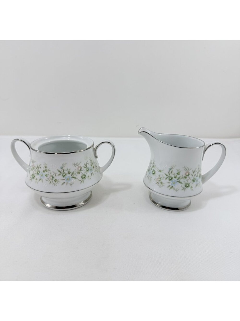 Vintage Noritake Savannah Creamer Sugar Bowl Set 2031 Flower Floral Pastel Japan